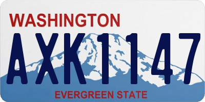 WA license plate AXK1147