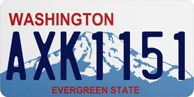 WA license plate AXK1151