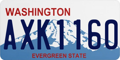 WA license plate AXK1160