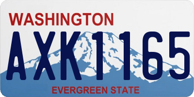 WA license plate AXK1165