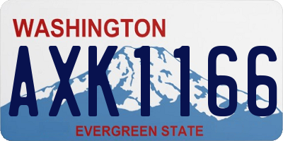 WA license plate AXK1166