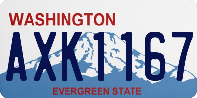 WA license plate AXK1167