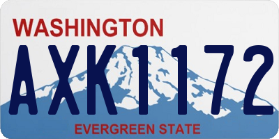 WA license plate AXK1172