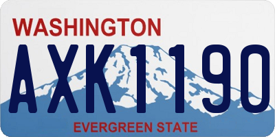 WA license plate AXK1190