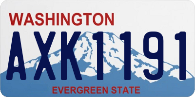 WA license plate AXK1191