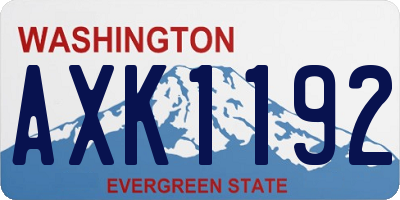 WA license plate AXK1192