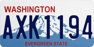 WA license plate AXK1194