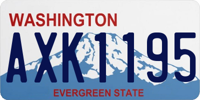 WA license plate AXK1195