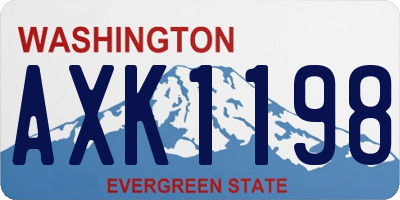 WA license plate AXK1198