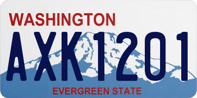 WA license plate AXK1201
