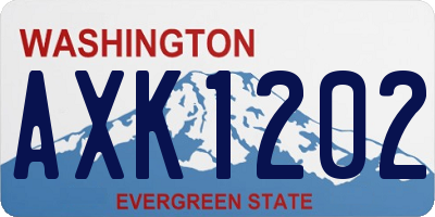 WA license plate AXK1202