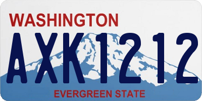 WA license plate AXK1212
