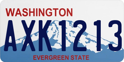 WA license plate AXK1213