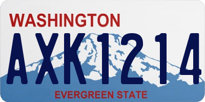 WA license plate AXK1214