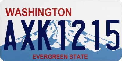 WA license plate AXK1215