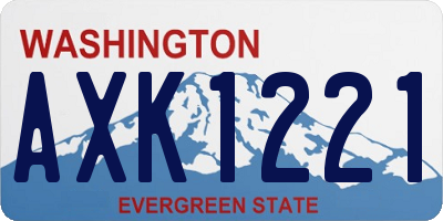 WA license plate AXK1221