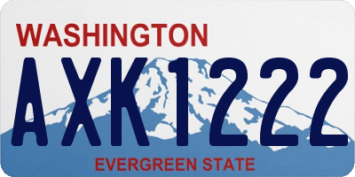WA license plate AXK1222