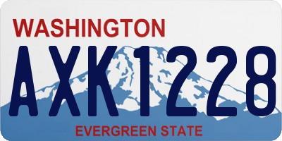 WA license plate AXK1228