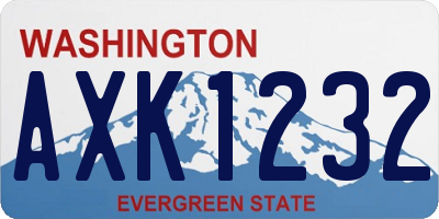 WA license plate AXK1232
