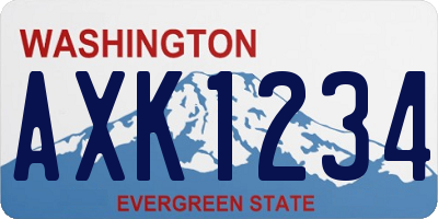 WA license plate AXK1234