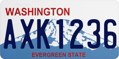 WA license plate AXK1236