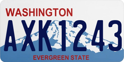 WA license plate AXK1243