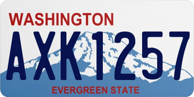 WA license plate AXK1257