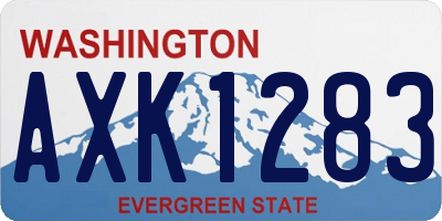 WA license plate AXK1283
