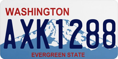 WA license plate AXK1288