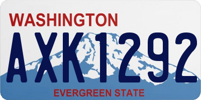 WA license plate AXK1292