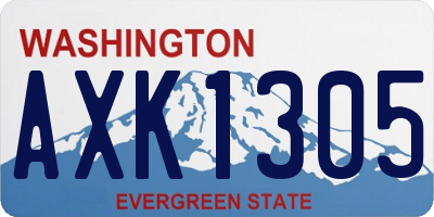 WA license plate AXK1305
