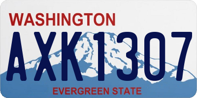 WA license plate AXK1307
