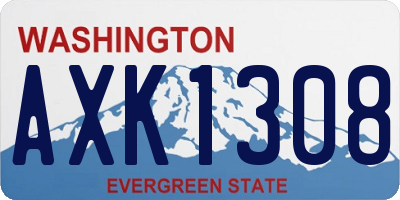 WA license plate AXK1308