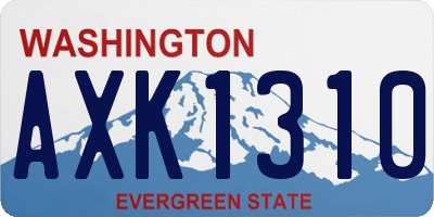 WA license plate AXK1310