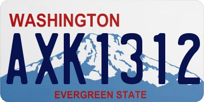 WA license plate AXK1312