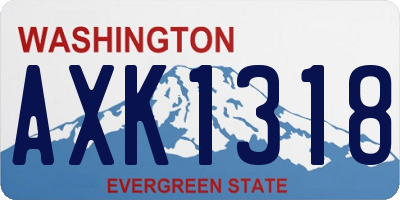 WA license plate AXK1318