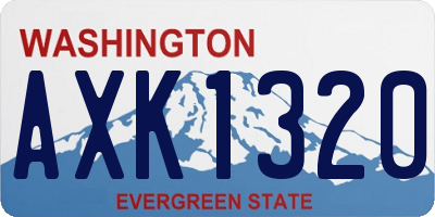 WA license plate AXK1320