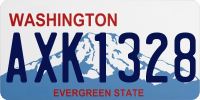 WA license plate AXK1328