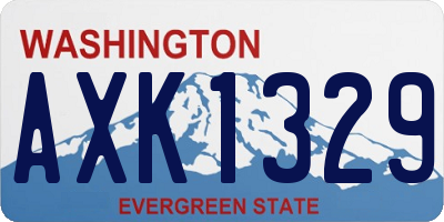 WA license plate AXK1329