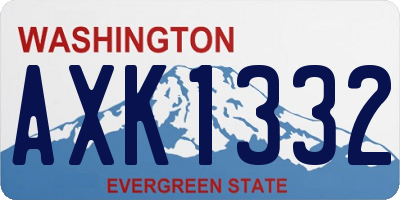 WA license plate AXK1332