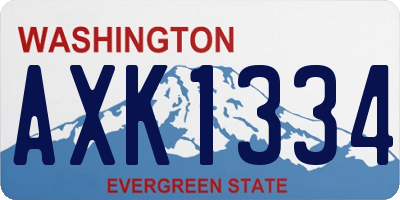 WA license plate AXK1334