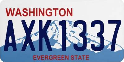 WA license plate AXK1337
