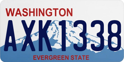 WA license plate AXK1338