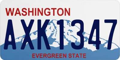 WA license plate AXK1347