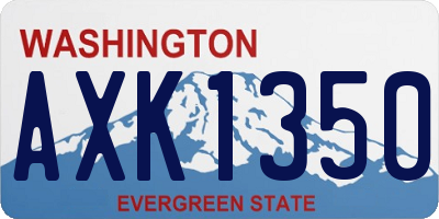 WA license plate AXK1350
