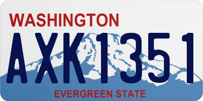 WA license plate AXK1351