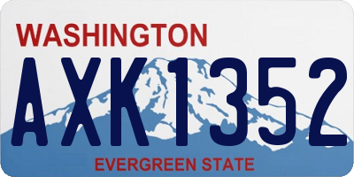 WA license plate AXK1352