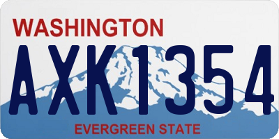 WA license plate AXK1354