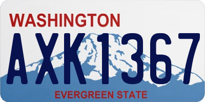 WA license plate AXK1367