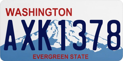 WA license plate AXK1378